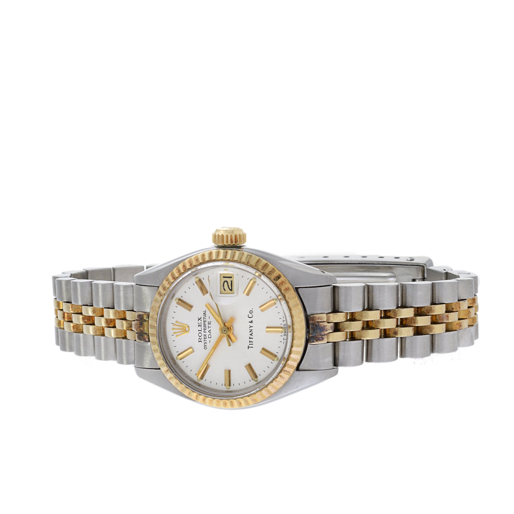 Rolex For Tiffany & Co. Lady Datejust Reference 6917 Stainless Steel and Gold