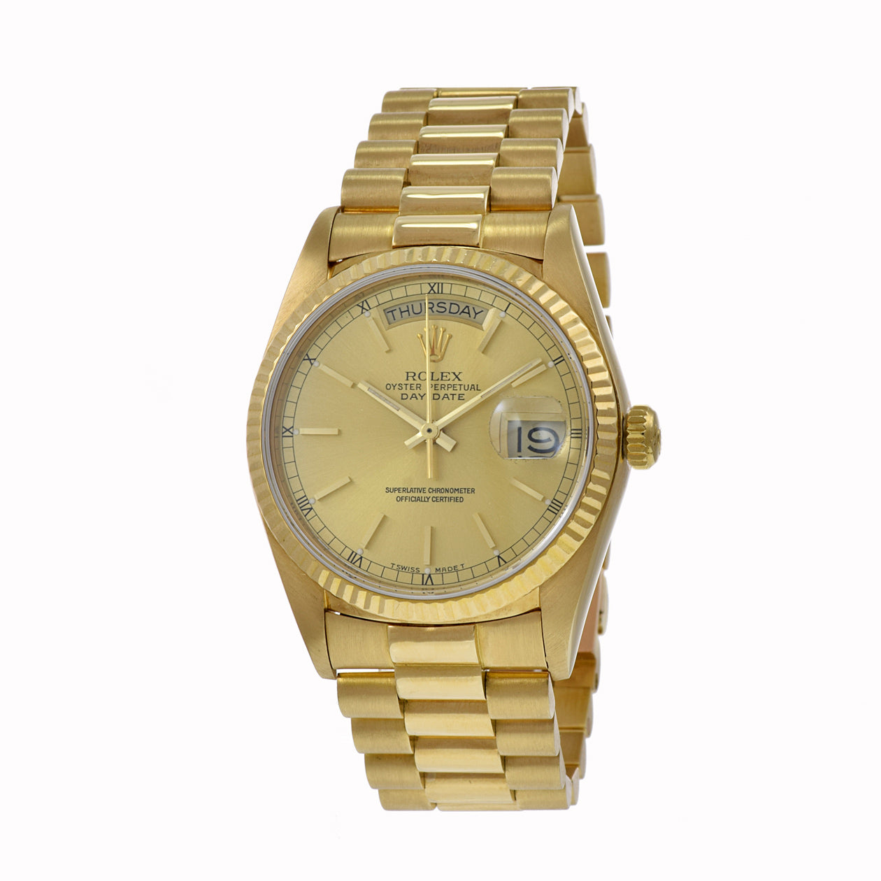 Rolex 18KT Yellow Gold President 18038 Champagne Dial