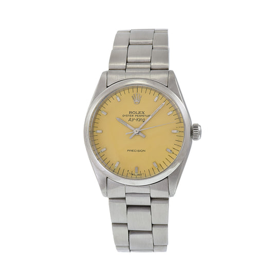 Vintage 1966 Rolex Air-King Reference 5500 Custom Yellow Dial Automatic Watch