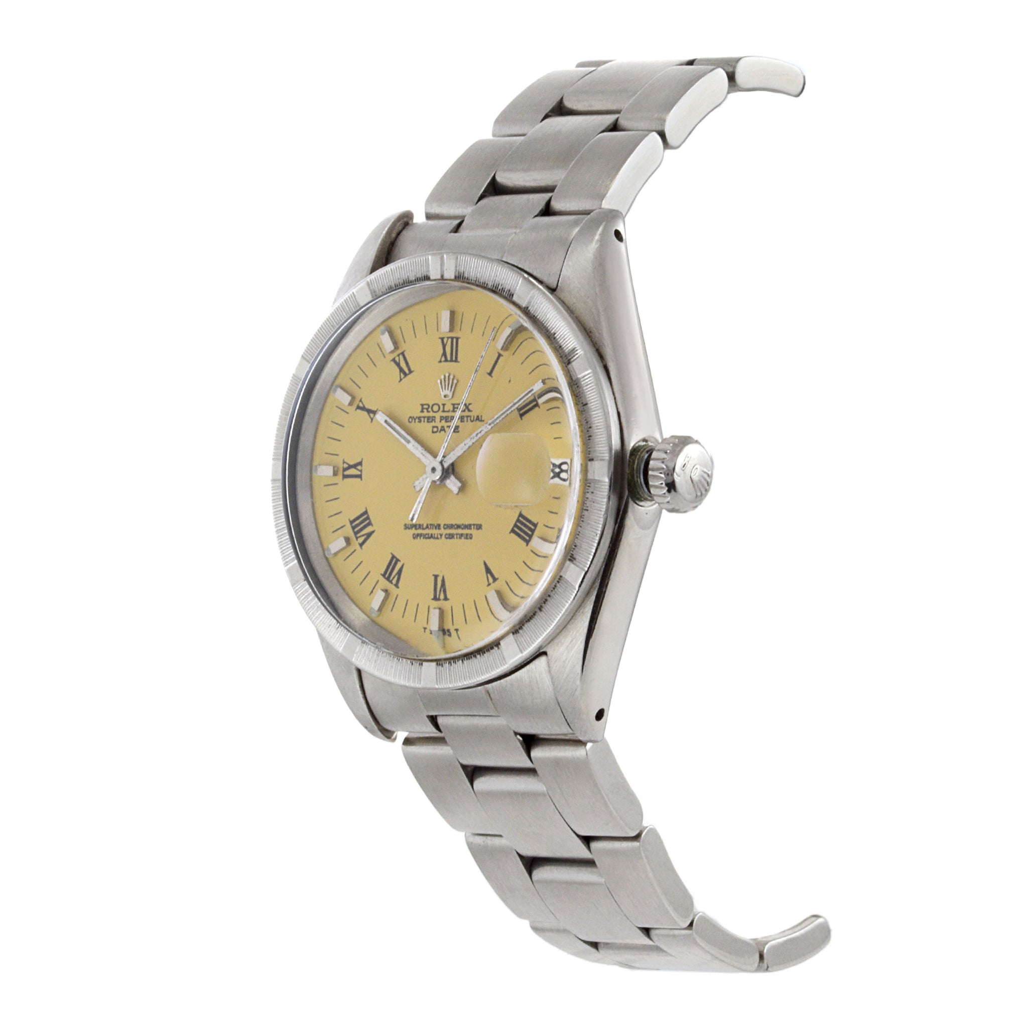 Vintage 1967 Rolex Date Reference 1500 Custom Yellow Dial Automatic Watch