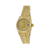 Rolex Datejust President Yellow Gold Diamond Dial Ladies Watch 69178