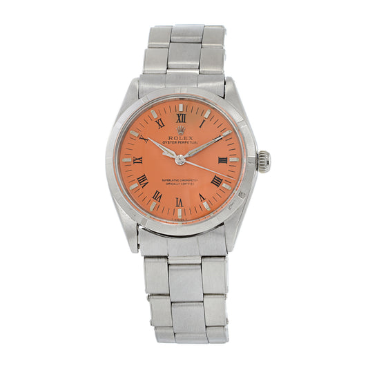 Vintage 1965 Rolex Oyster Perpetual Reference 1003 Custom Orange Dial Automatic Watch