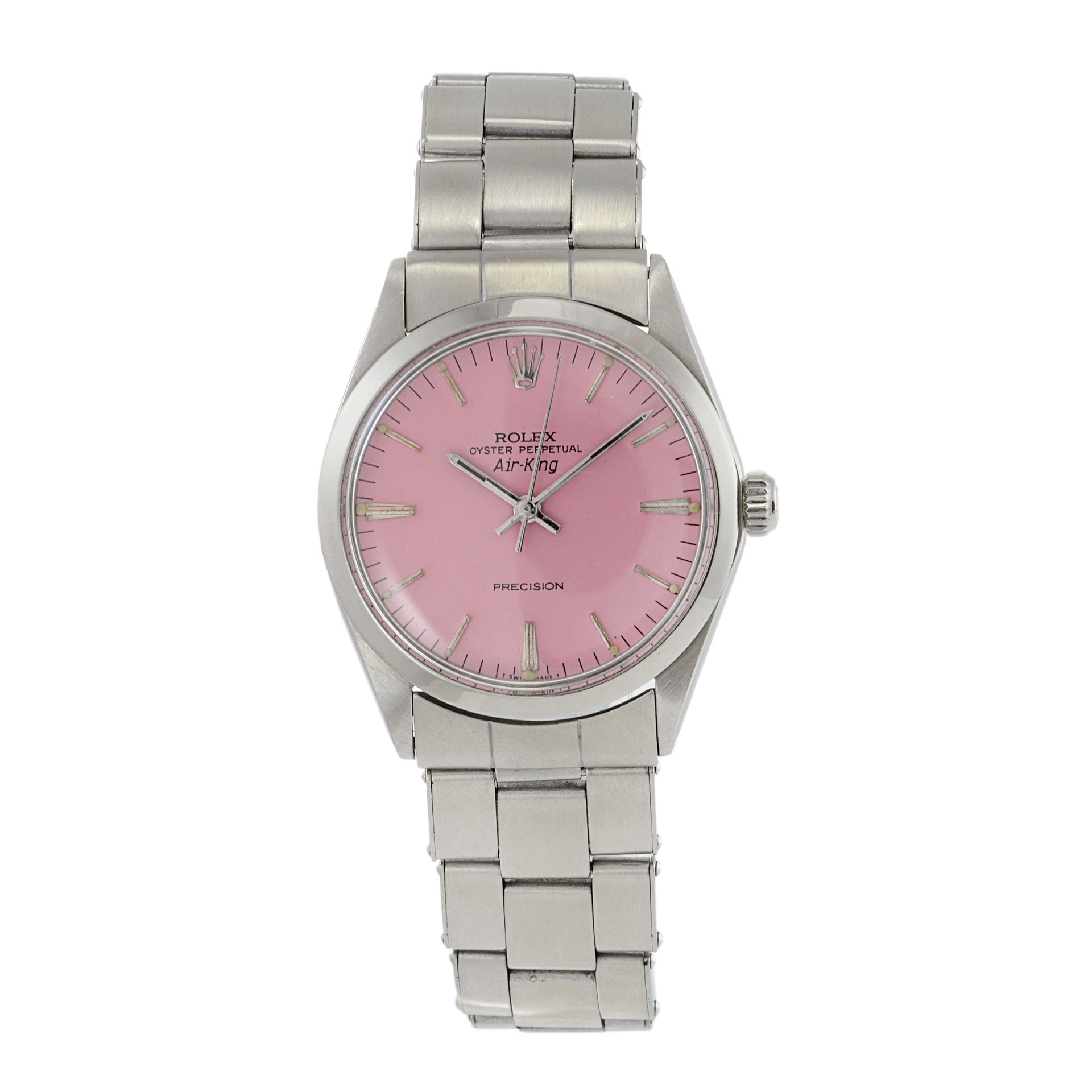 Vintage 1968 Rolex Air-King Reference 5500 Custom Pink Dial Automatic Watch