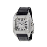Cartier Santos 100 XL Steel White Roman Dial Automatic Watch W20073X8