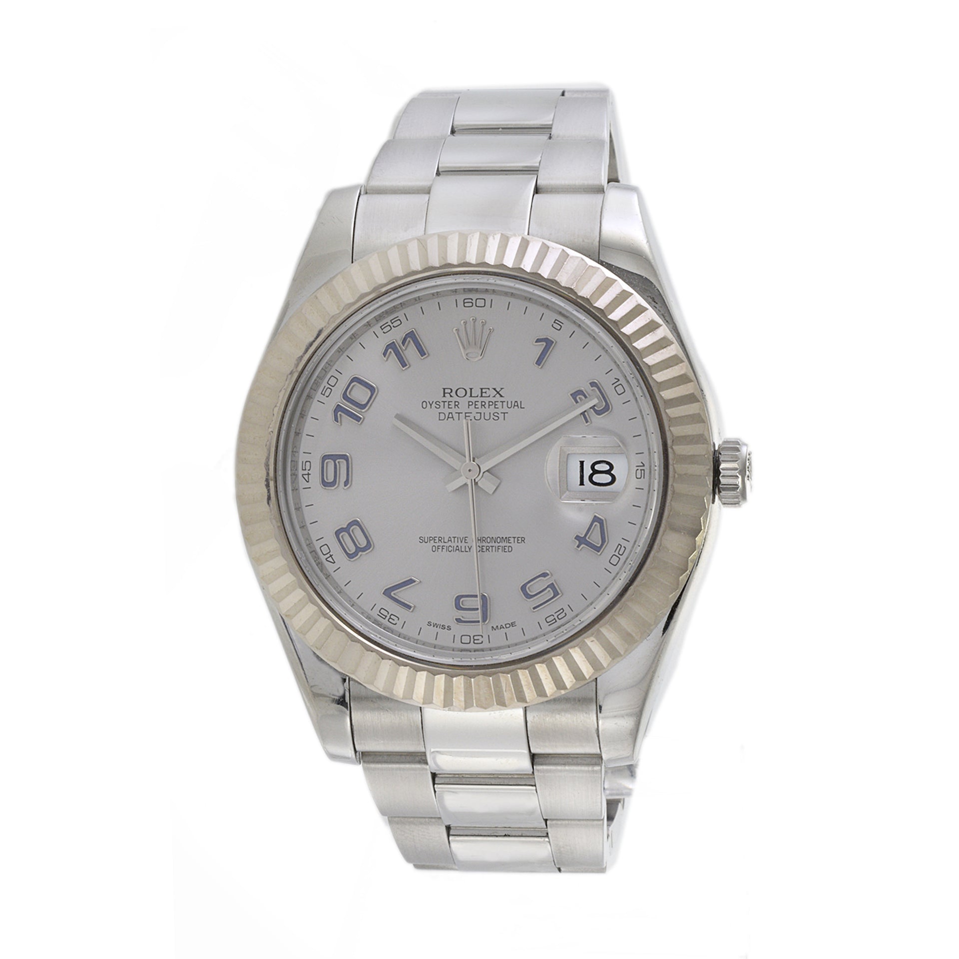 Rolex 41mm Datejust Reference 116300 Stainless Steel and White Gold