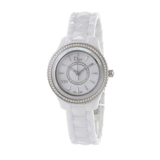 Dior Viii White Ceramic Mother of Pearl and Diamond Watch Reference CD1231E4C001
