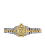 Rolex Lady Datejust Two Tone Factory Applied Diamond Dial Watch