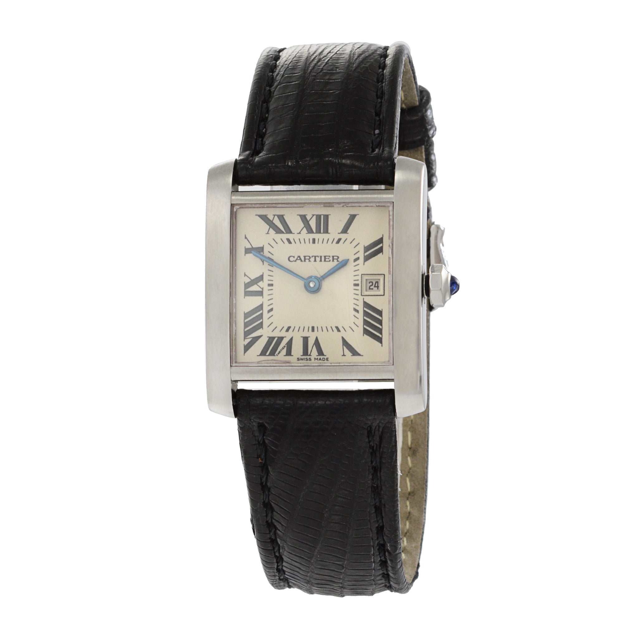 Cartier Tank Francaise With Date Quartz Movement Reference 2465 Louis Martin Jewelers Rockefeller Center NYC