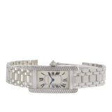 Cartier Tank Americaine White Gold Diamond Ladies Watch WB7018L1