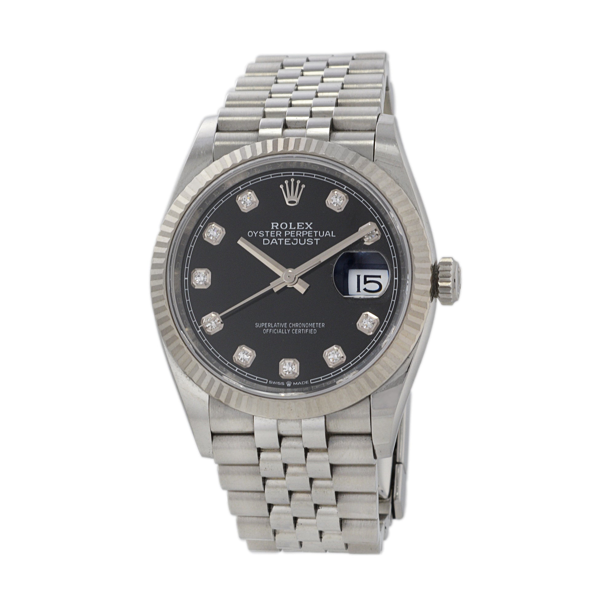 Rolex Datejust 36mm Ref. 126234 Stainless Steel and 18K White Gold Diamond Dial