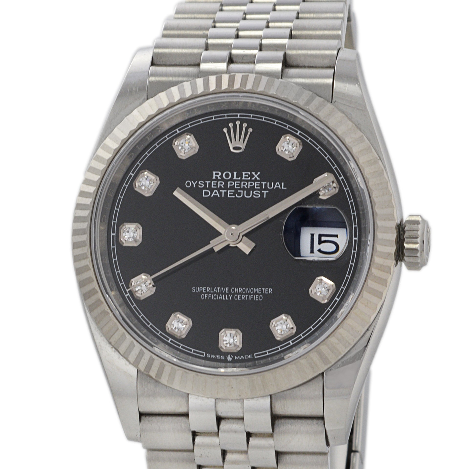 Rolex Datejust 36mm Ref. 126234 Stainless Steel and 18K White Gold Diamond Dial