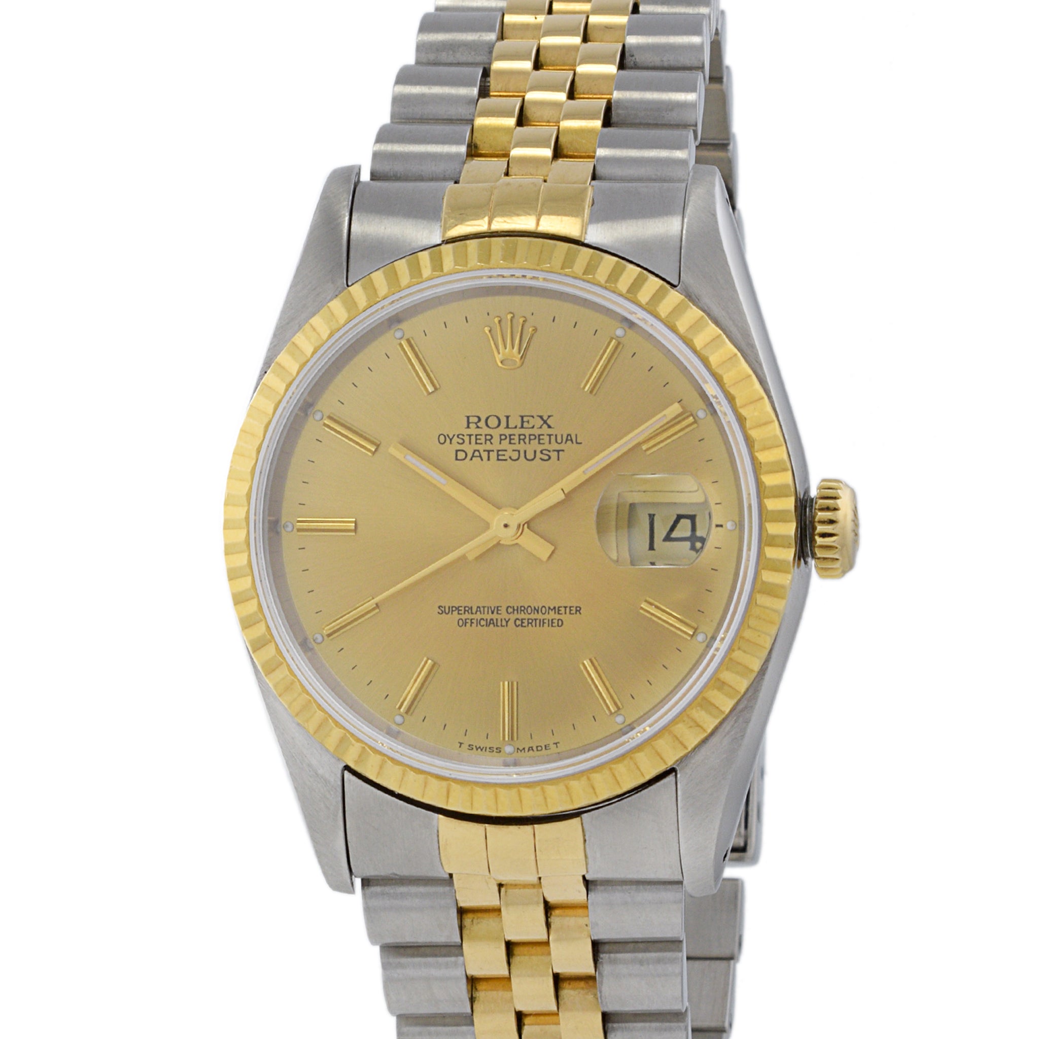 Rolex Datejust Reference 16233 Two Tone 1990 Manufacture Louis Martin Jewelers Rockefeller Center NYC