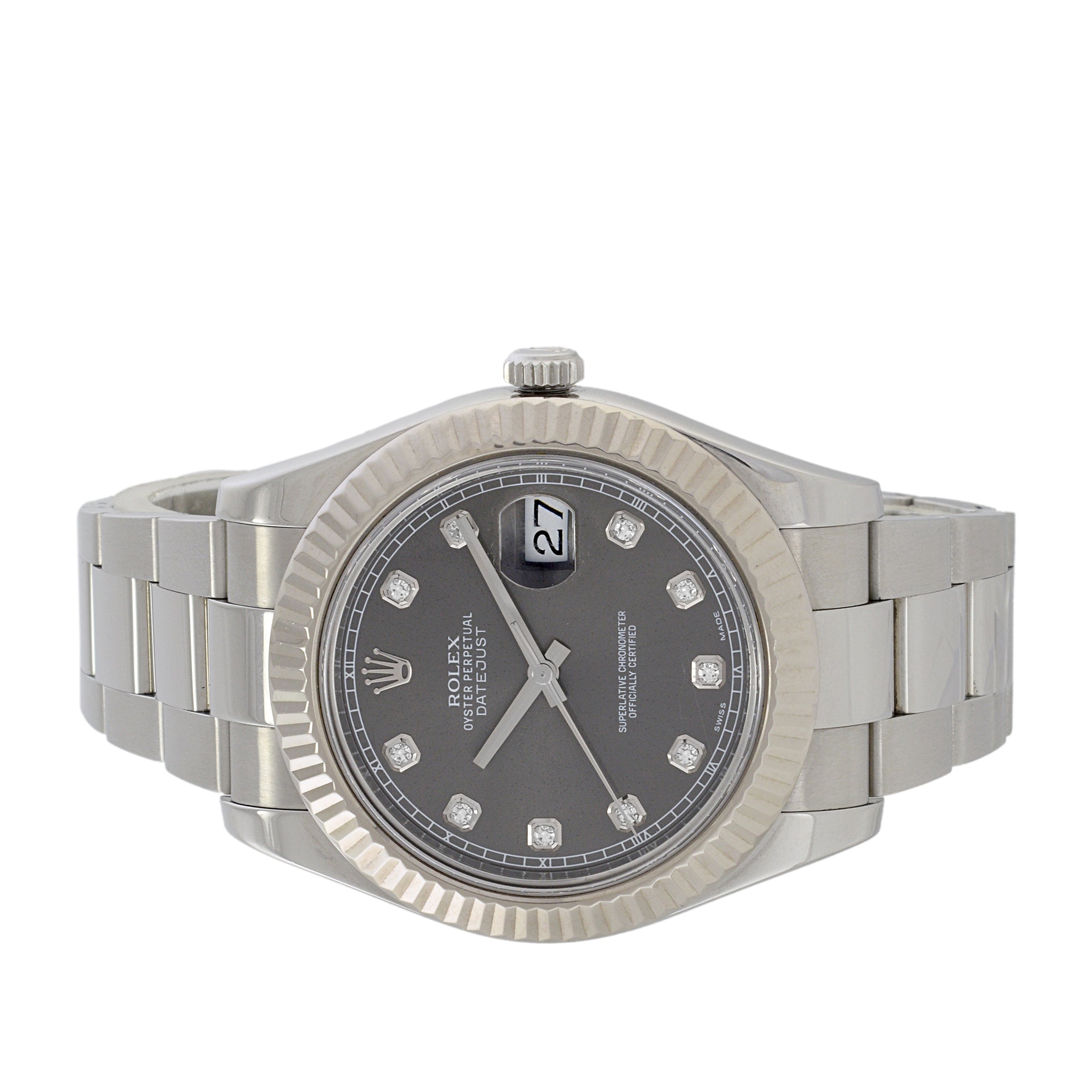 Rolex Datejust 41mm Reference 116334 With Factory Set Diamond Hour Indices