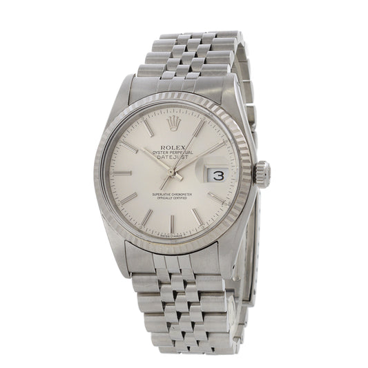 Rolex Datejust Reference 16234 Stainless Steel and 18K White Gold 1990 Manufacture