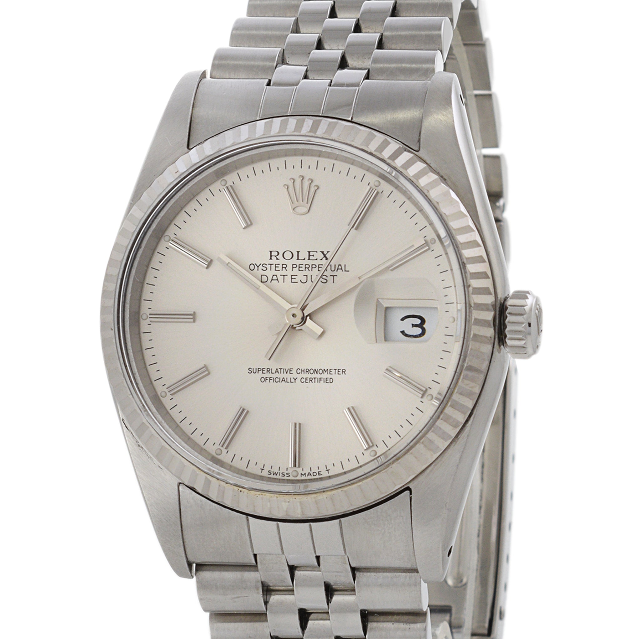 Rolex Datejust Reference 16234 Stainless Steel and 18K White Gold 1990 Manufacture