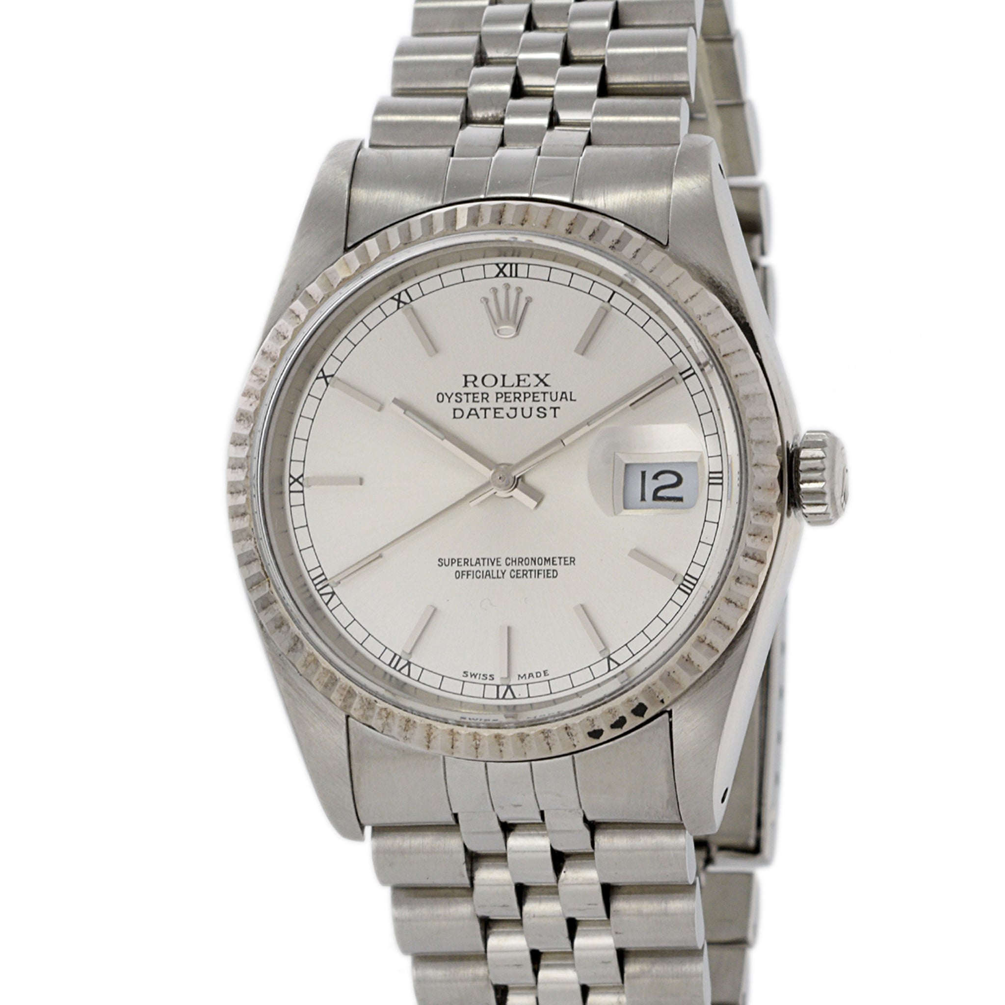 Rolex Datejust Reference 16234 Stainless Steel and 18K White Gold 1990 Manufacture