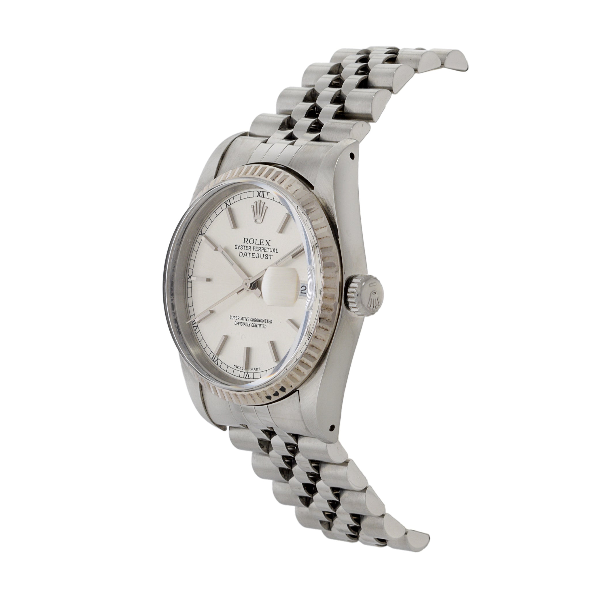 Rolex Datejust Reference 16234 Stainless Steel and 18K White Gold 1990 Manufacture