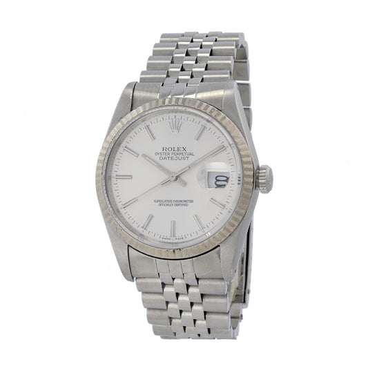 Rolex Datejust Reference 16234 Stainless Steel and 18K White Gold 1988 Manufacture