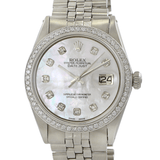 Rolex Datejust 36mm 1603 Custom Mother Of Pearl Diamond Dial and Bezel