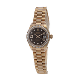 Rolex Datejust 28mm Everose Gold with Diamond Bezel and Chocolate Dial 279135RBR-0001