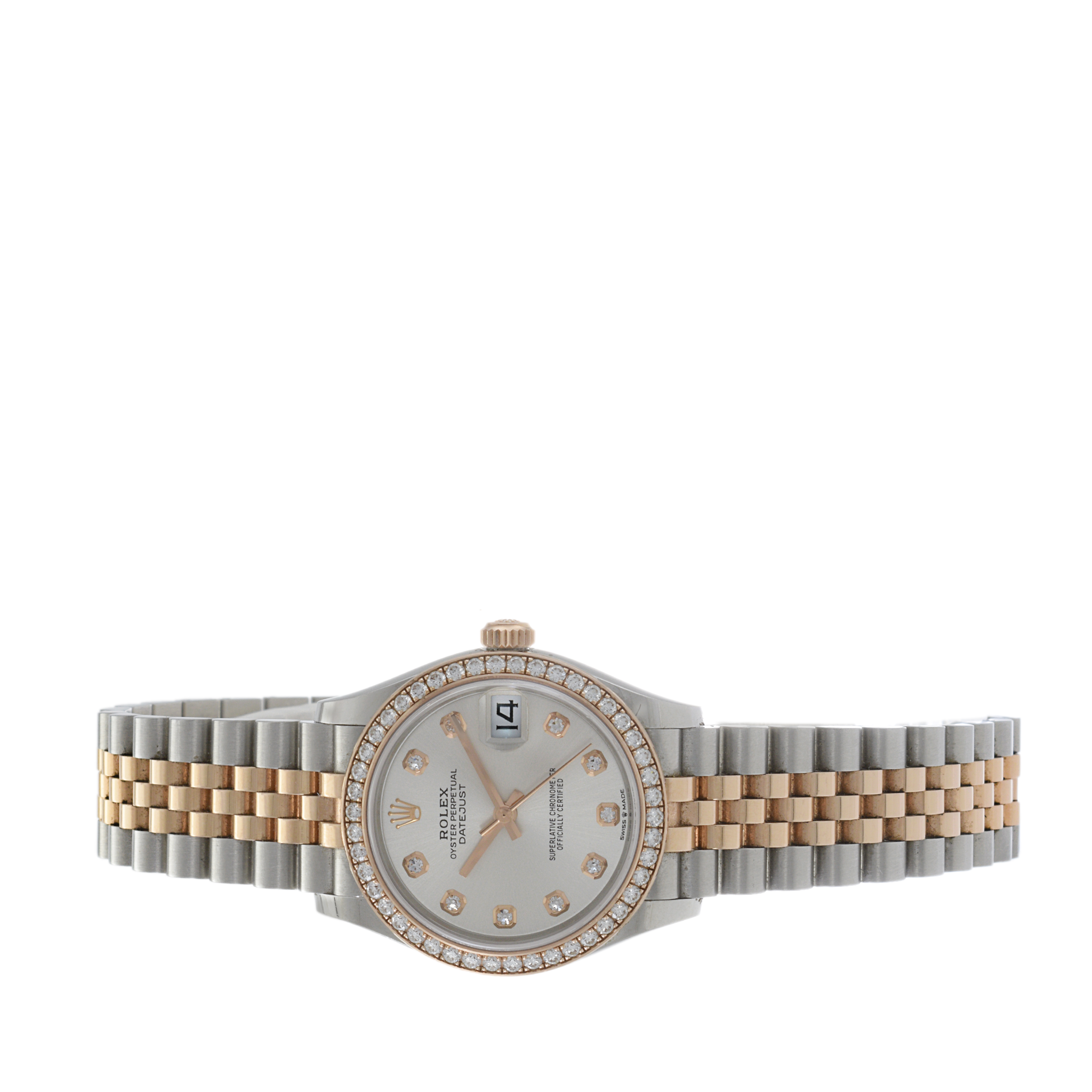 Rolex Datejust 31mm Stainless Steel and Everose Gold with Diamond Bezel 278381RBR-0016