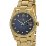 Rolex Datejust 16238 Factory Blue Vignette Diamond Dial 16238