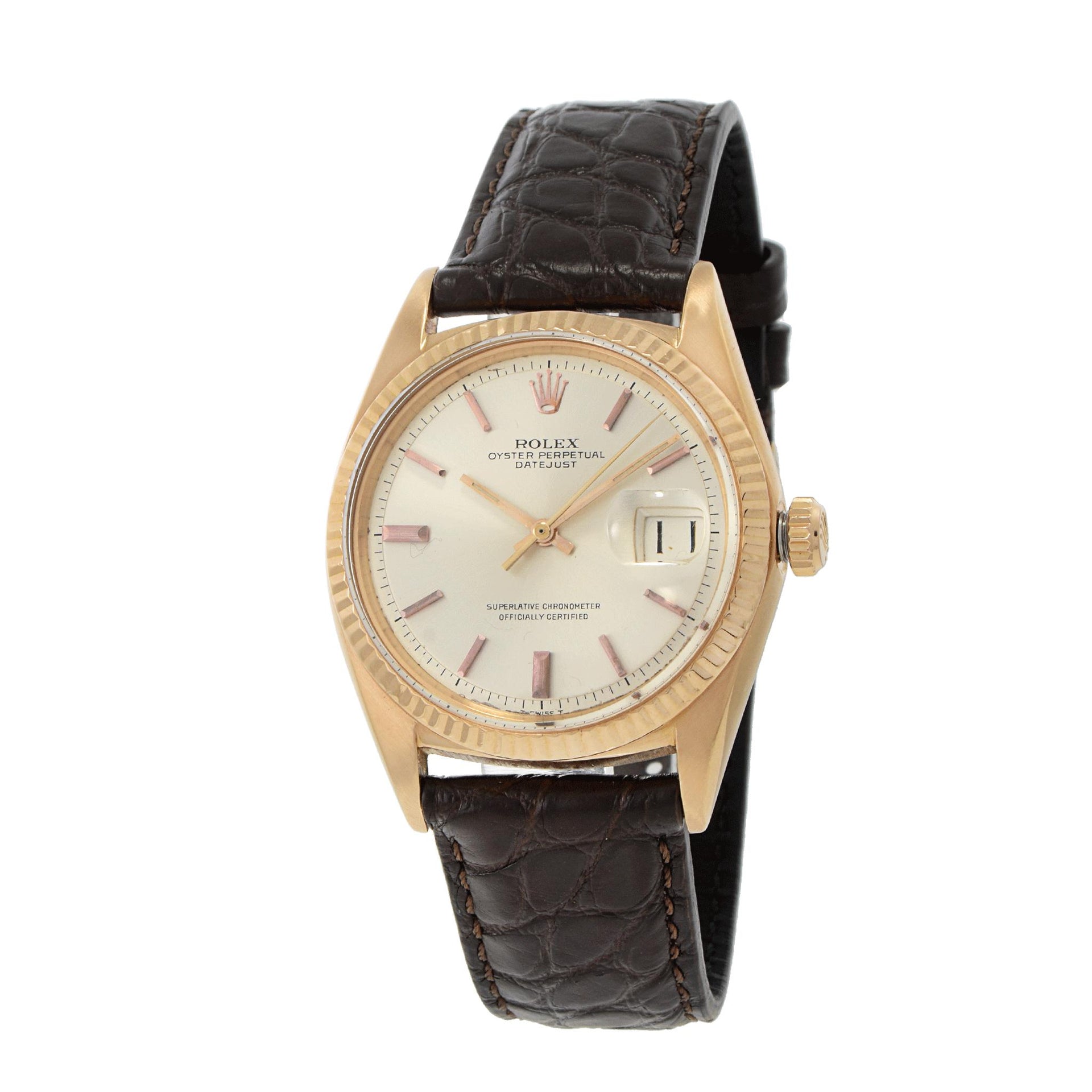 VINTAGE 1967 ROLEX 18KT ROSE GOLD DATEJUST 1601