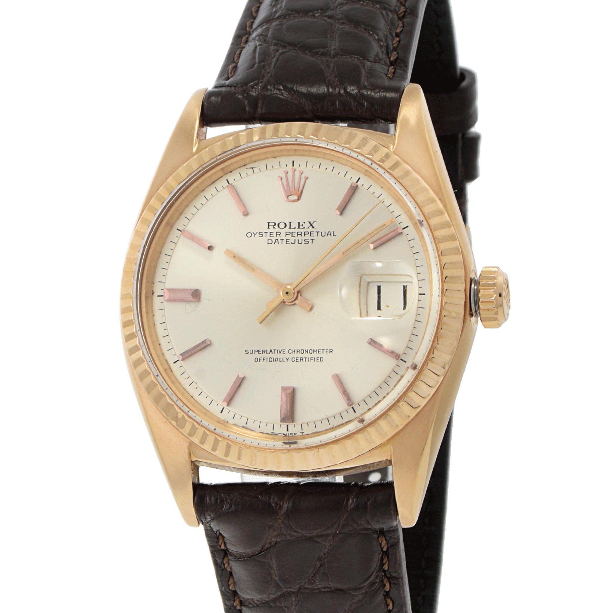 VINTAGE 1967 ROLEX 18KT ROSE GOLD DATEJUST 1601