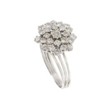 Vintage Platinum Diamond Cluster Ring