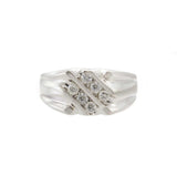 14KT White Gold Men’s Vintage Diamond Ring