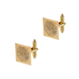 Square 14KT Yellow Gold Brushed Vintage Cufflinks