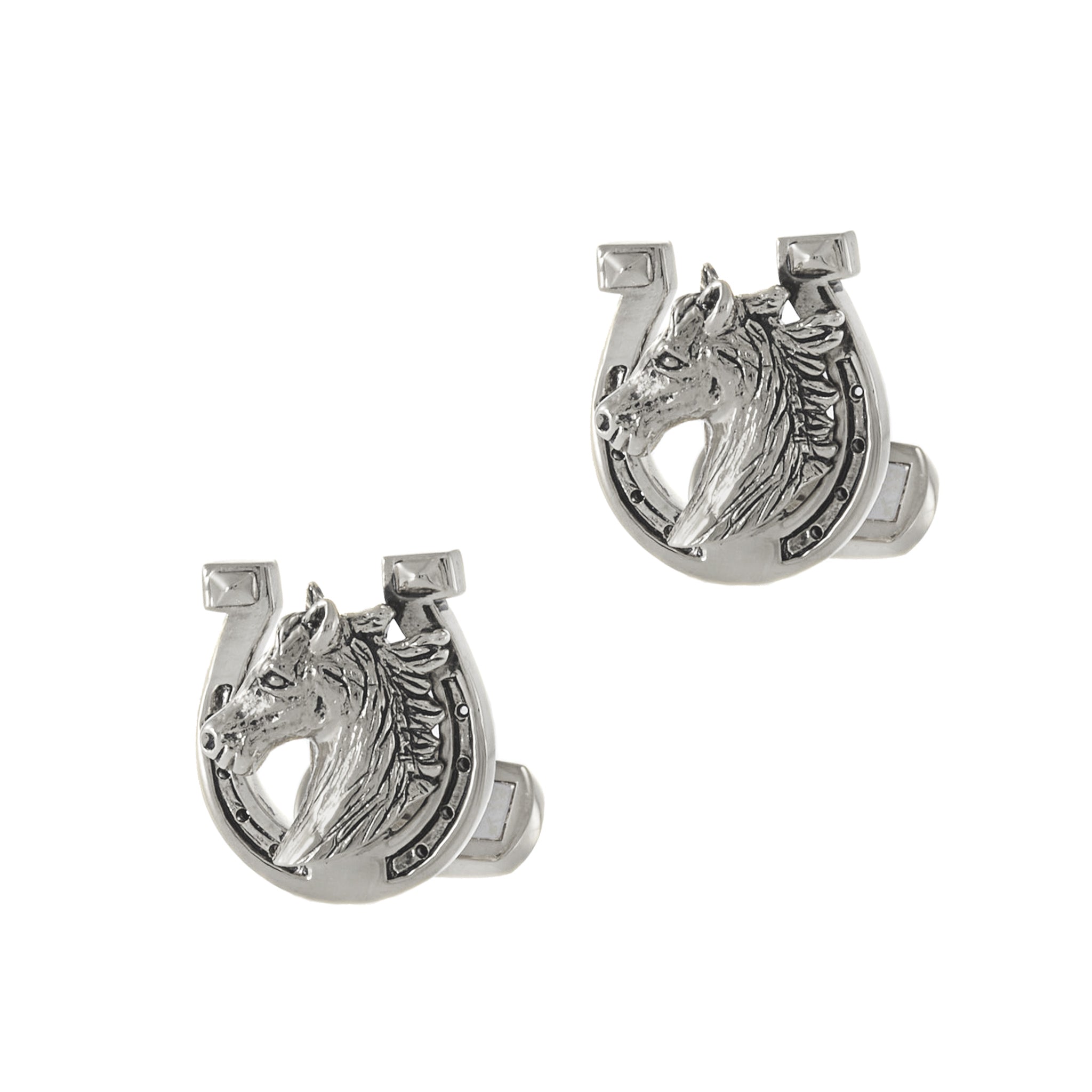 Louis Martin Sterling Silver Horse Shoe Cufflinks