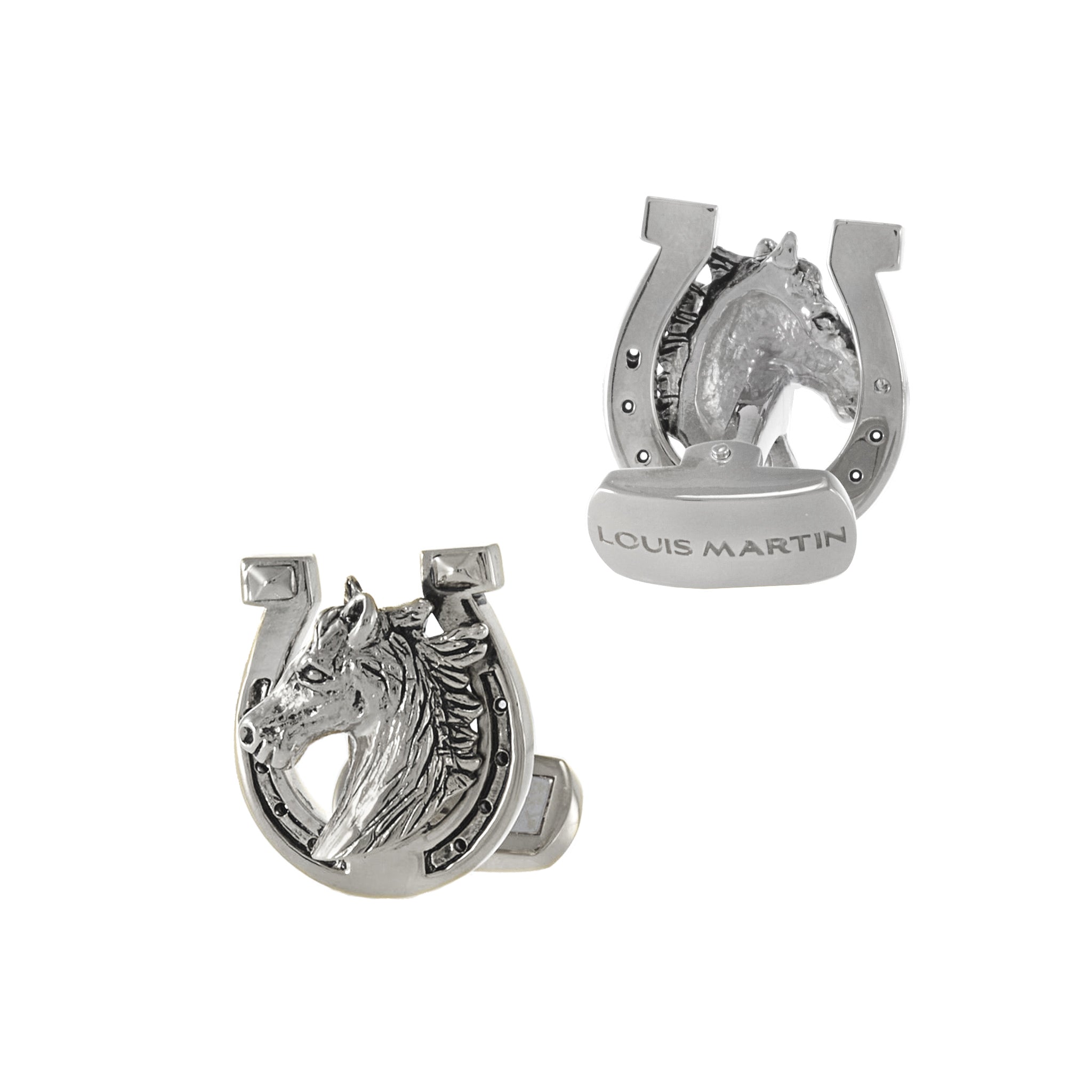 Louis Martin Sterling Silver Horse Shoe Cufflinks