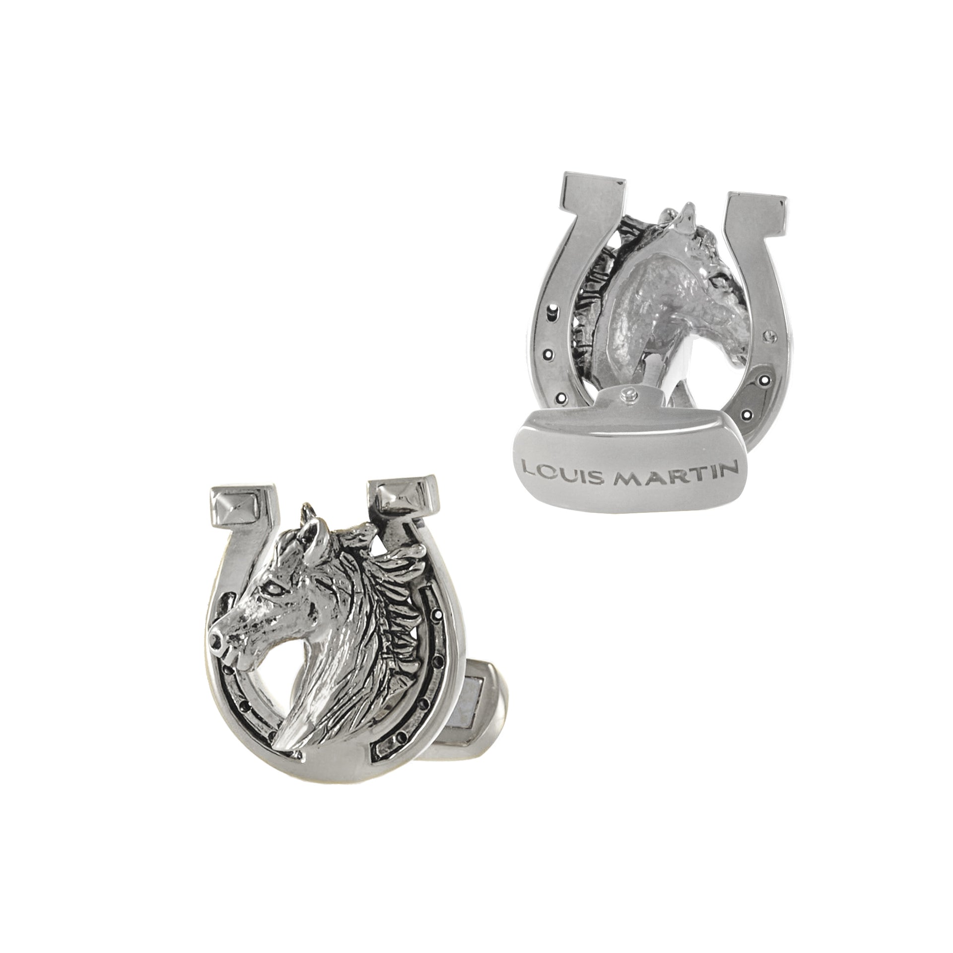 Louis Martin Sterling Silver Horse Shoe Cufflinks