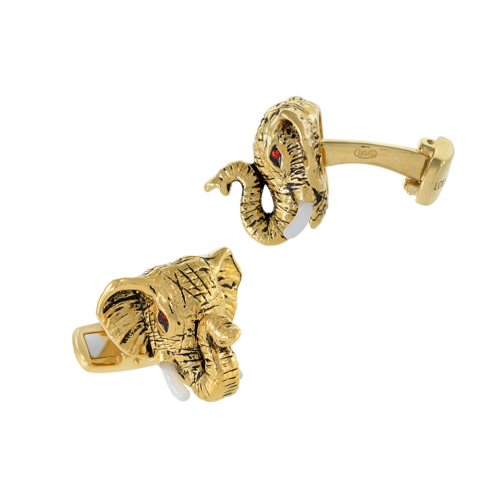 Louis Martin Vermeil Elephant Head Cufflinks