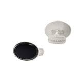 Louis Martin Sterling Silver Oval Black Onyx Stone Cufflinks