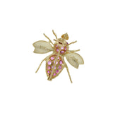 Vintage Retro Era 18KT Yellow Gold Ruby Lapel Fly Pin