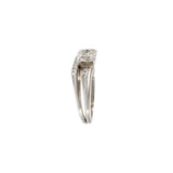 Vintage Retro Period 14KT White Gold Diamond Ring and Band Set 0.25CT-TW