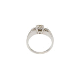 Vintage Retro Period 14KT White Gold Diamond Ring and Band Set 0.25CT-TW
