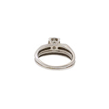 Vintage Retro Period 14KT White Gold Diamond Ring and Band Set 0.25CT-TW