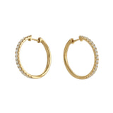18KT Yellow Gold Diamond Hoop Earrings – 1.14CTW