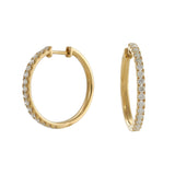 18KT Yellow Gold Diamond Hoop Earrings – 1.14CTW