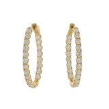 18KT Yellow Gold Oval Inside-Out Diamond Hoop Earrings – 3.34CT-TW