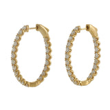 18KT Yellow Gold Oval Inside-Out Diamond Hoop Earrings – 3.34CT-TW