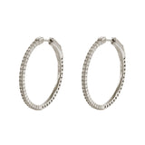 14KT White Gold Diamond Flex Hoop Earrings – 30MM, 0.65CTW