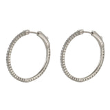 14KT White Gold Diamond Flex Hoop Earrings – 30MM, 0.65CTW