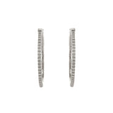 14KT White Gold Diamond Flex Hoop Earrings – 30MM, 0.65CTW