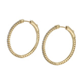 14KT Yellow Gold Diamond Flex Hoop Earrings – 30MM, 0.65CTW