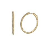 14KT Yellow Gold Diamond Flex Hoop Earrings – 30MM, 0.65CTW