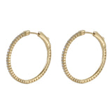 14KT Yellow Gold Diamond Flex Hoop Earrings – 30MM, 0.65CTW